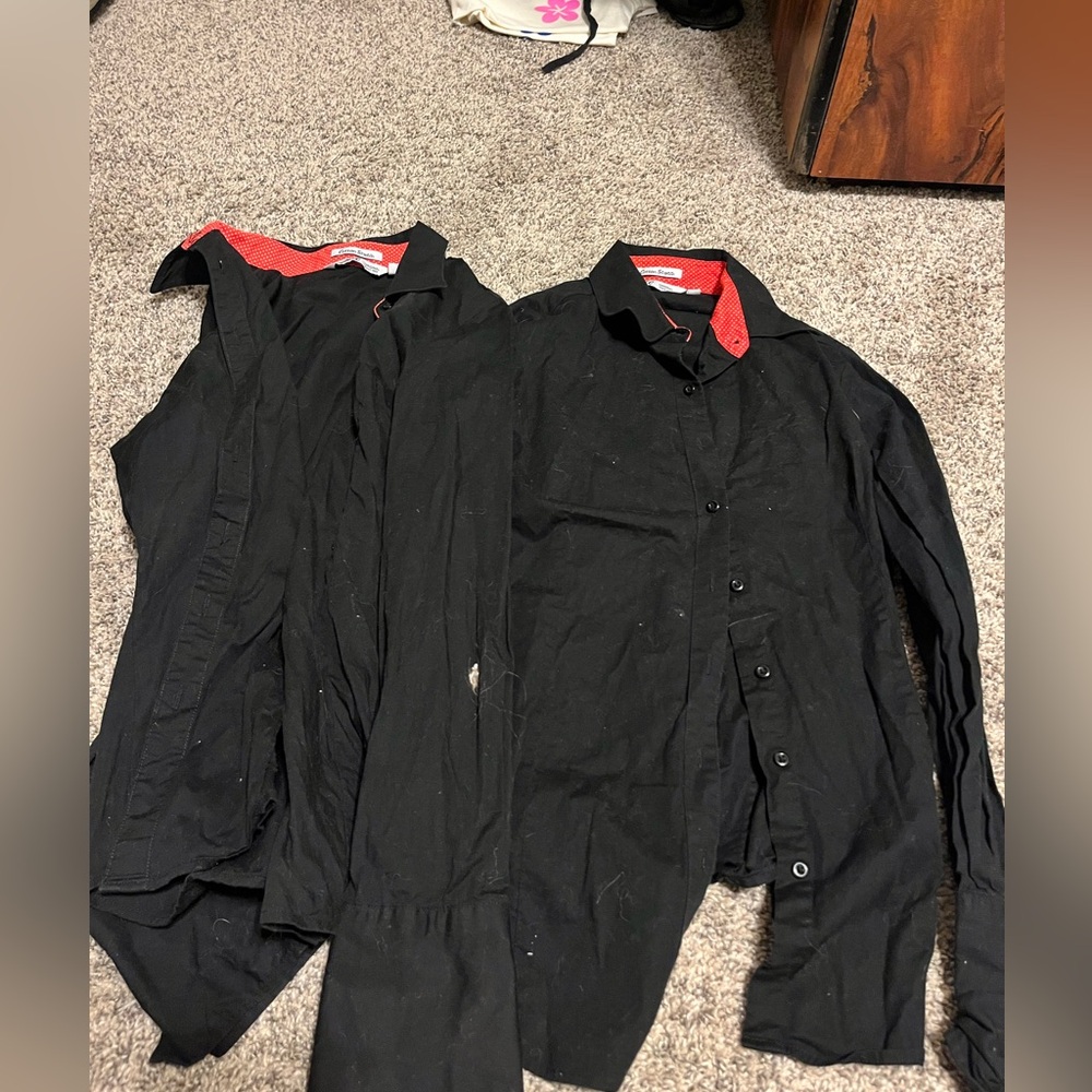 basic black button down shirt